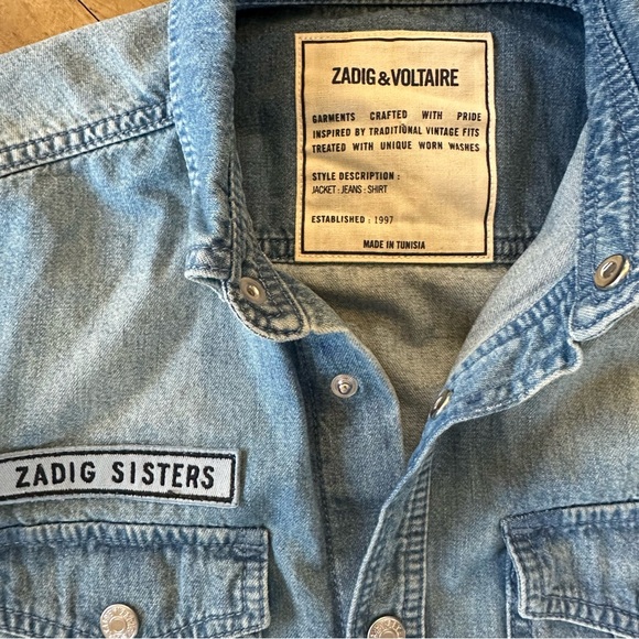 Zadig & Voltaire Blue Jean This Denim Shirt Women's S Excellent Condition - Picture 4 of 7
